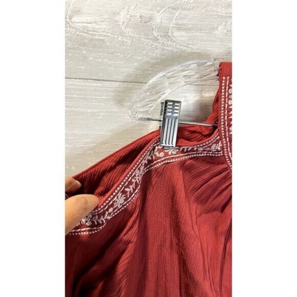 Time and Tru Women's Embroidered Trim Cold Shoulder Hi-lo  Dress‎ - Picture 5 of 7